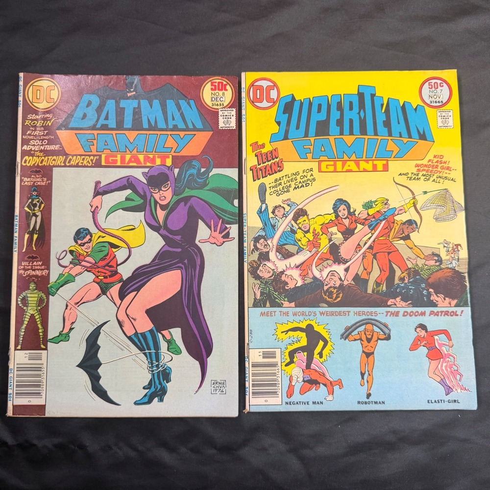 DC Giant Comic Lot Batman Family 8 Super-Team Family 7 Teen Titans Doom Patrol